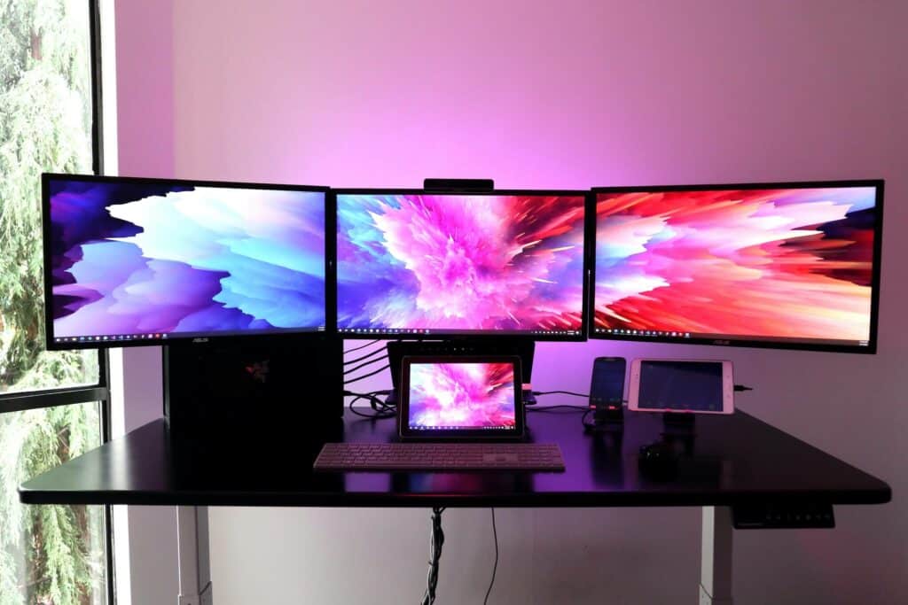 Dual computer monitor setup