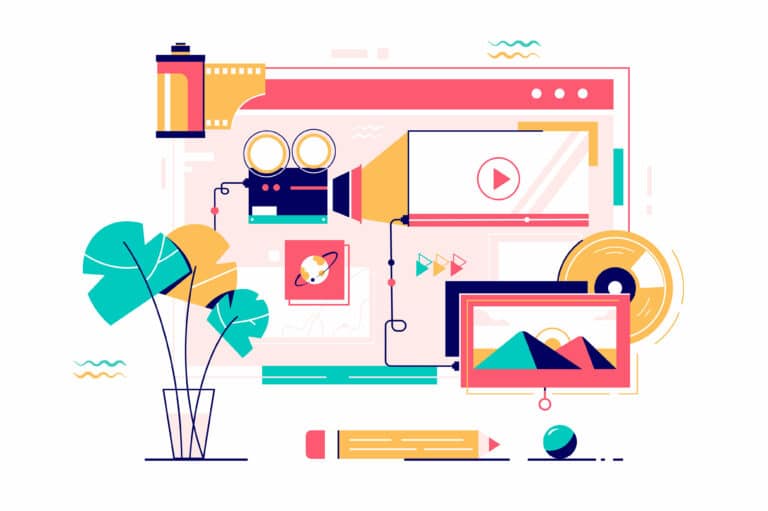 video in web design graphic